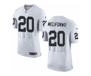 Men's Nike Oakland Raiders #20 Obi Melifonwu Elite White NFL Jersey