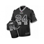 Men's Nike Oakland Raiders #24 Marshawn Lynch Elite Black Drift Fashion NFL Jersey