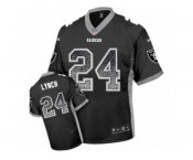 Men's Nike Oakland Raiders #24 Marshawn Lynch Elite Black Drift Fashion NFL Jersey