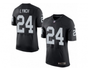 Men's Nike Oakland Raiders #24 Marshawn Lynch Elite Black Team Color NFL Jersey