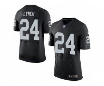 Men's Nike Oakland Raiders #24 Marshawn Lynch Elite Black Team Color NFL Jersey