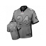 Men's Nike Oakland Raiders #24 Marshawn Lynch Elite Grey Drift Fashion NFL Jersey