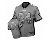 Men's Nike Oakland Raiders #24 Marshawn Lynch Elite Grey Drift Fashion NFL Jersey