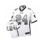 Men's Nike Oakland Raiders #24 Marshawn Lynch Elite White Drift Fashion NFL Jersey