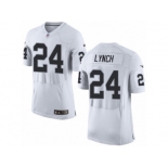 Men's Nike Oakland Raiders #24 Marshawn Lynch Elite White NFL Jersey