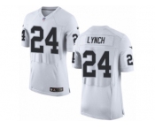 Men's Nike Oakland Raiders #24 Marshawn Lynch Elite White NFL Jersey