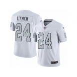 Men's Nike Oakland Raiders #24 Marshawn Lynch White Rush NFL Jersey