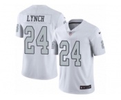 Men's Nike Oakland Raiders #24 Marshawn Lynch White Rush NFL Jersey