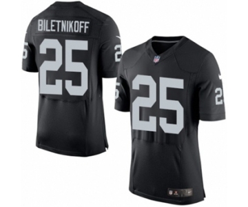 Men's Nike Oakland Raiders #25 Fred Biletnikoff Elite Black Team Color NFL Jersey