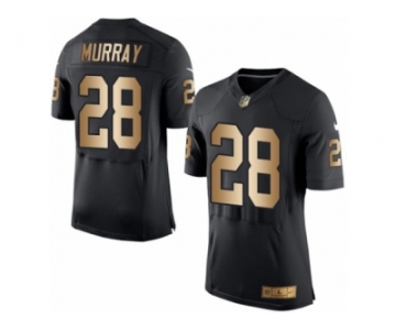 Men's Nike Oakland Raiders #28 Latavius Murray Elite Black Gold Team Color NFL Jersey