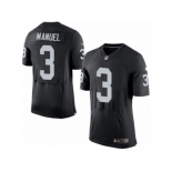 Men's Nike Oakland Raiders #3 E. J. Manuel Elite Black Team Color NFL Jersey