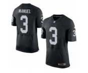 Men's Nike Oakland Raiders #3 E. J. Manuel Elite Black Team Color NFL Jersey