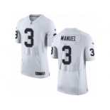 Men's Nike Oakland Raiders #3 E. J. Manuel Elite White NFL Jersey