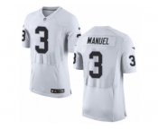 Men's Nike Oakland Raiders #3 E. J. Manuel Elite White NFL Jersey