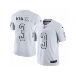 Men's Nike Oakland Raiders #3 E. J. Manuel Elite White Rush NFL Jersey