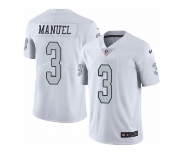 Men's Nike Oakland Raiders #3 E. J. Manuel Elite White Rush NFL Jersey