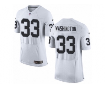 Men's Nike Oakland Raiders #33 DeAndre Washington Elite White NFL Jersey