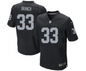 Men's Nike Oakland Raiders #33 Tyvon Branch Elite Black Team Color NFL Jersey