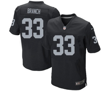 Men's Nike Oakland Raiders #33 Tyvon Branch Elite Black Team Color NFL Jersey