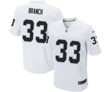 Men's Nike Oakland Raiders #33 Tyvon Branch Elite White NFL Jersey