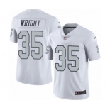 Men's Nike Oakland Raiders #35 Shareece Wright Elite White Rush Vapor Untouchable NFL Jersey