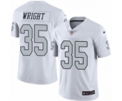 Men's Nike Oakland Raiders #35 Shareece Wright Elite White Rush Vapor Untouchable NFL Jersey