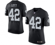 Men's Nike Oakland Raiders #42 Ronnie Lott Elite Black Team Color NFL Jersey