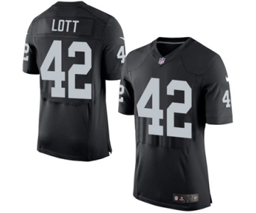 Men's Nike Oakland Raiders #42 Ronnie Lott Elite Black Team Color NFL Jersey