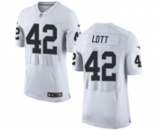 Men's Nike Oakland Raiders #42 Ronnie Lott Elite White NFL Jersey