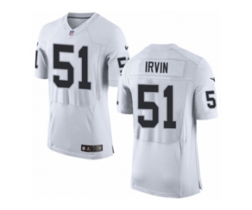 Men's Nike Oakland Raiders #51 Bruce Irvin Elite White NFL Jersey