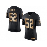 Men's Nike Oakland Raiders #52 Khalil Mack Elite Black Gold Team Color NFL Jersey