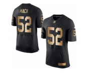 Men's Nike Oakland Raiders #52 Khalil Mack Elite Black Gold Team Color NFL Jersey