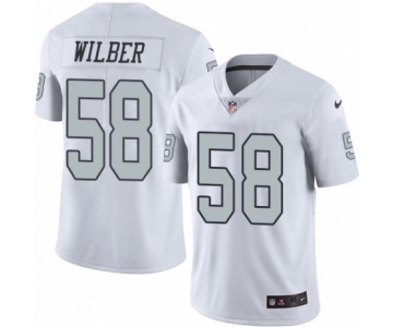 Men's Nike Oakland Raiders #58 Kyle Wilber Elite White Rush Vapor Untouchable NFL Jersey