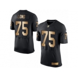 Men's Nike Oakland Raiders #75 Howie Long Elite Black Gold Team Color NFL Jersey