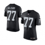 Men's Nike Oakland Raiders #77 Lyle Alzado Elite Black Team Color NFL Jersey