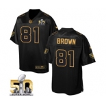 Men's Nike Oakland Raiders #81 Tim Brown Elite Black Pro Line Gold Collection NFL Jersey