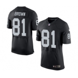 Men's Nike Oakland Raiders #81 Tim Brown Elite Black Team Color NFL Jersey