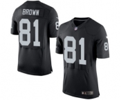 Men's Nike Oakland Raiders #81 Tim Brown Elite Black Team Color NFL Jersey