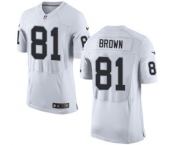 Men's Nike Oakland Raiders #81 Tim Brown Elite White NFL Jersey