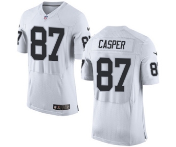 Men's Nike Oakland Raiders #87 Dave Casper Elite White NFL Jersey