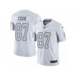 Men's Nike Oakland Raiders #87 Jared Cook Elite White Rush NFL Jersey