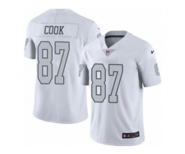 Men's Nike Oakland Raiders #87 Jared Cook Elite White Rush NFL Jersey