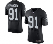 Men's Nike Oakland Raiders #91 Shilique Calhoun Elite Black Team Color NFL Jersey