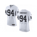 Men's Nike Oakland Raiders #94 Eddie Vanderdoes Elite White NFL Jersey