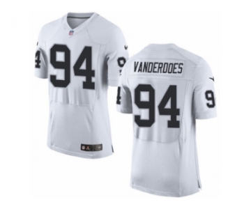 Men's Nike Oakland Raiders #94 Eddie Vanderdoes Elite White NFL Jersey