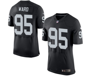 Men's Nike Oakland Raiders #95 Jihad Ward Elite Black Team Color NFL Jersey