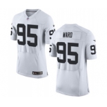 Men's Nike Oakland Raiders #95 Jihad Ward Elite White NFL Jersey