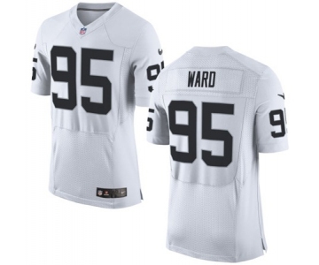 Men's Nike Oakland Raiders #95 Jihad Ward Elite White NFL Jersey