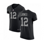 Men's Oakland Raiders #12 Zay Jones Black Team Color Vapor Untouchable Elite Player Football Jersey