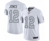 Men's Oakland Raiders #12 Zay Jones Elite White Rush Vapor Untouchable Football Jersey